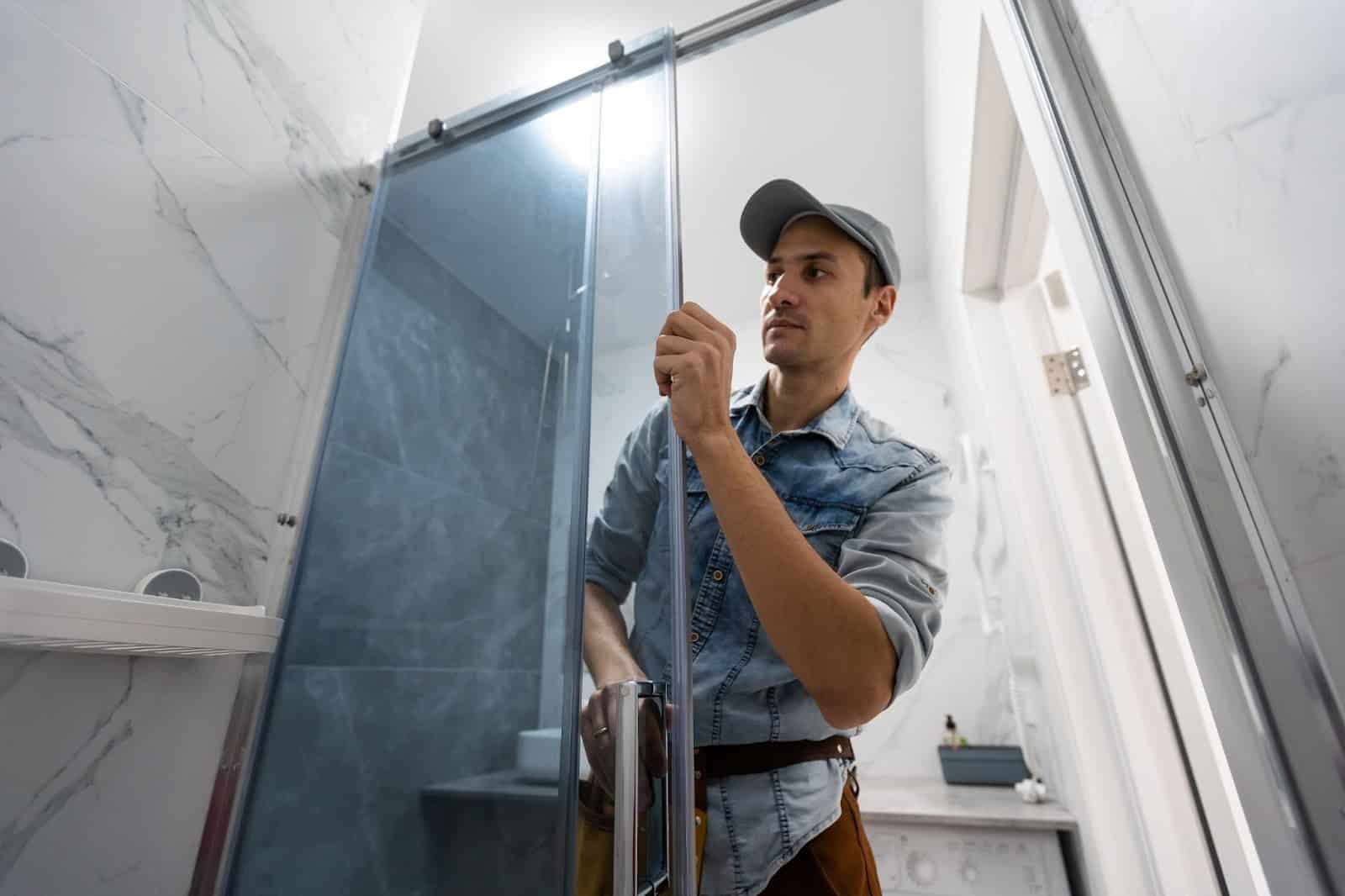 Fixing a frameless glass shower door hinge