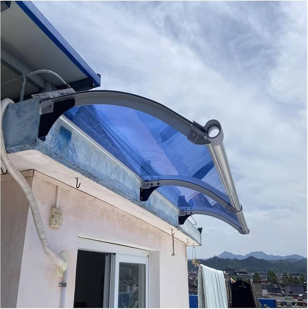 Cleaning leaves from a canopy gutter to prevent water backing up