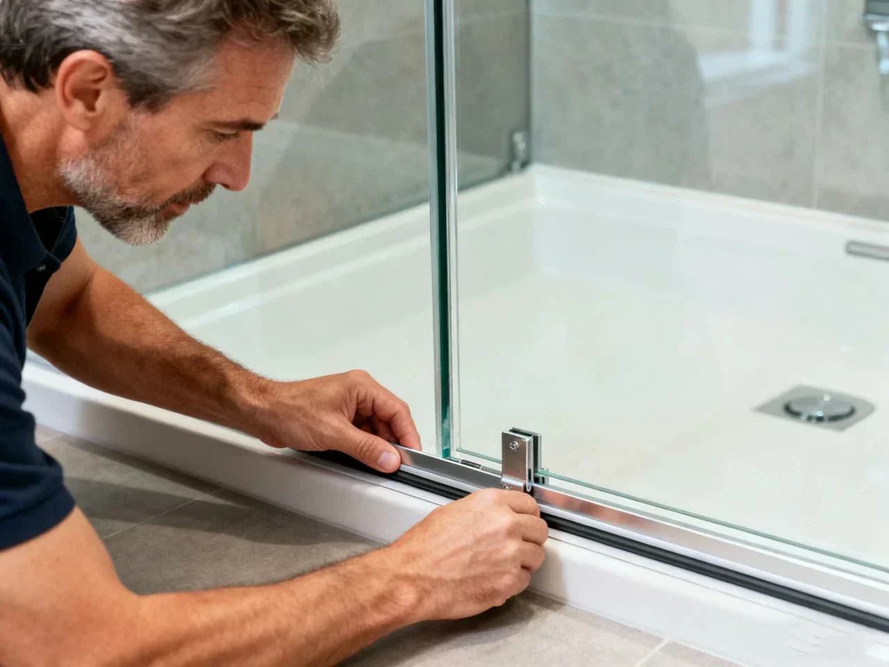 Scraping off old silicone from a glass canopy edge
